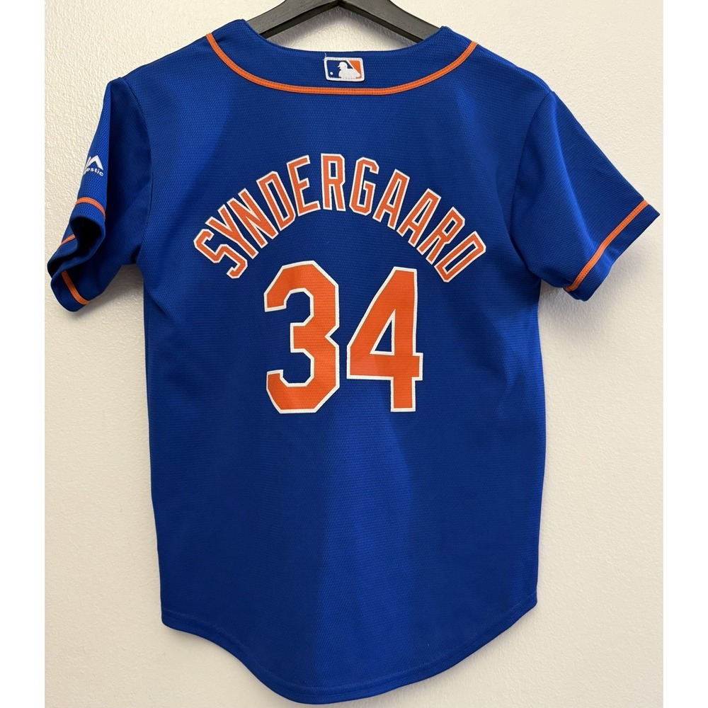 YOUTH MEDIUM MAJESTIC NEW YORK METS JERSEY #34 SYNDERGARRD‎